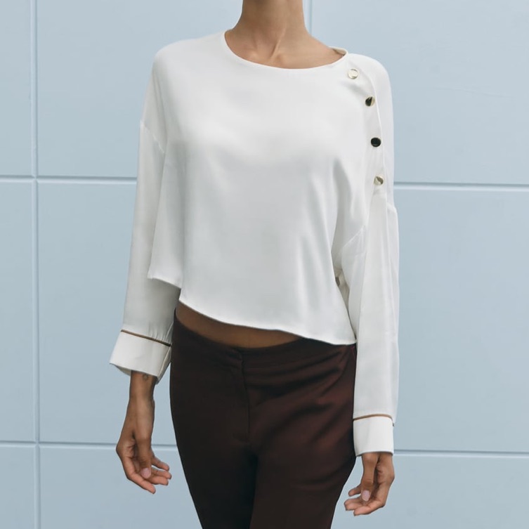 New With Tags! Zara Satin Effect Crop Top. Size L